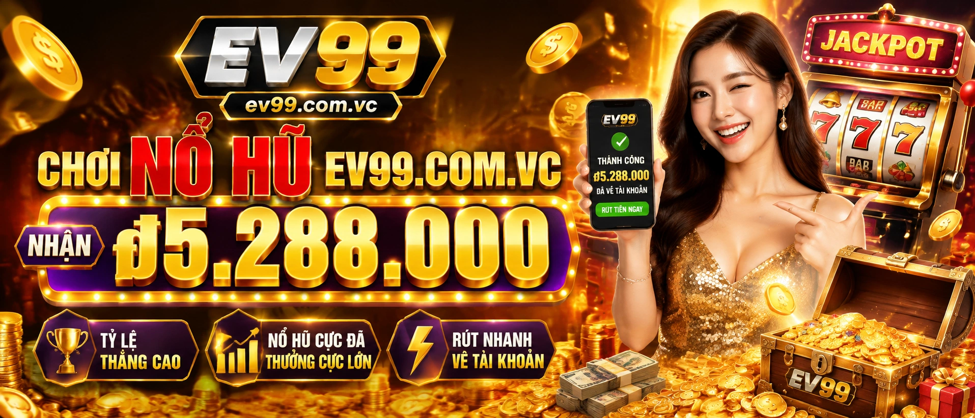 Giao diện slot game Nổ Hũ phong cách hiện đại trên điện thoại